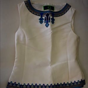 NWOT C Wonder embroidered top